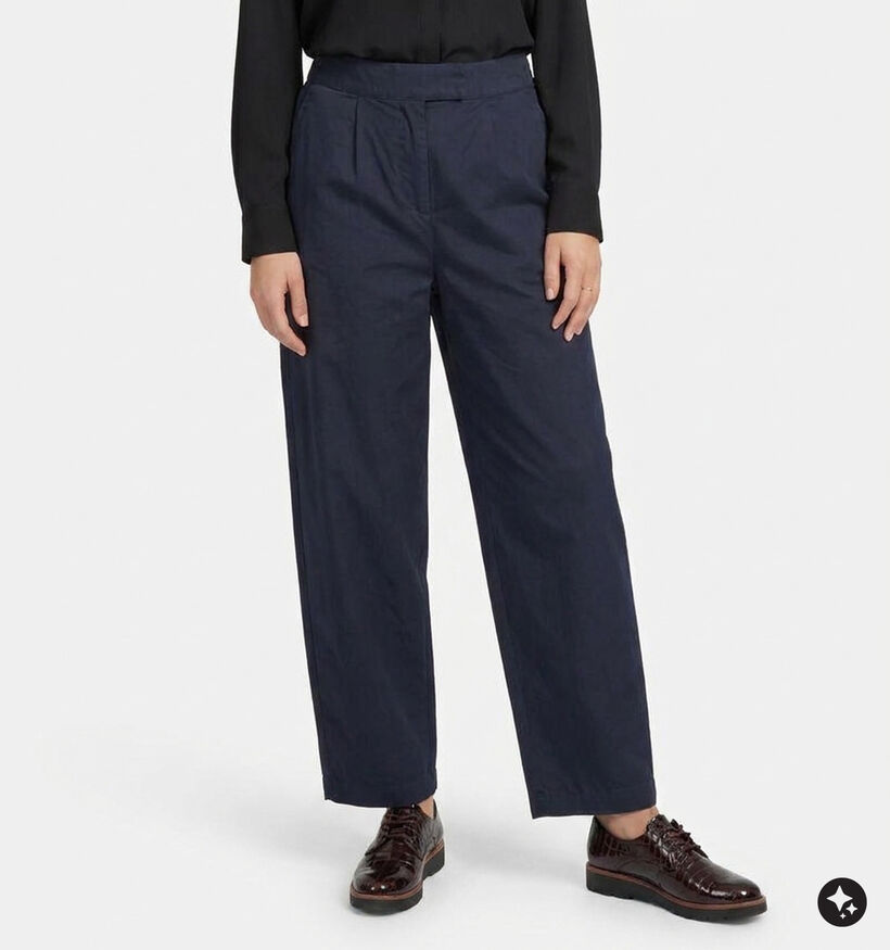 Fransa Abilene Pantalon classique en Bleu fonc&eacute; pour femmes (377903)