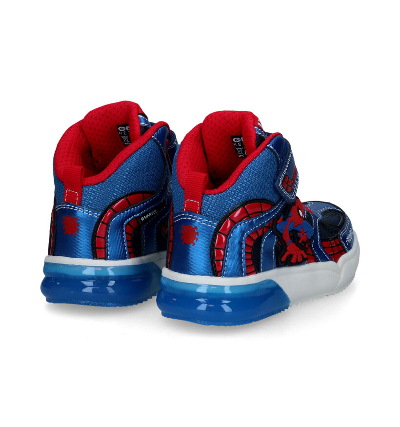 Geox Spider-Man Baskets en Bleu pour garçons (312556) - pour semelles orthopédiques