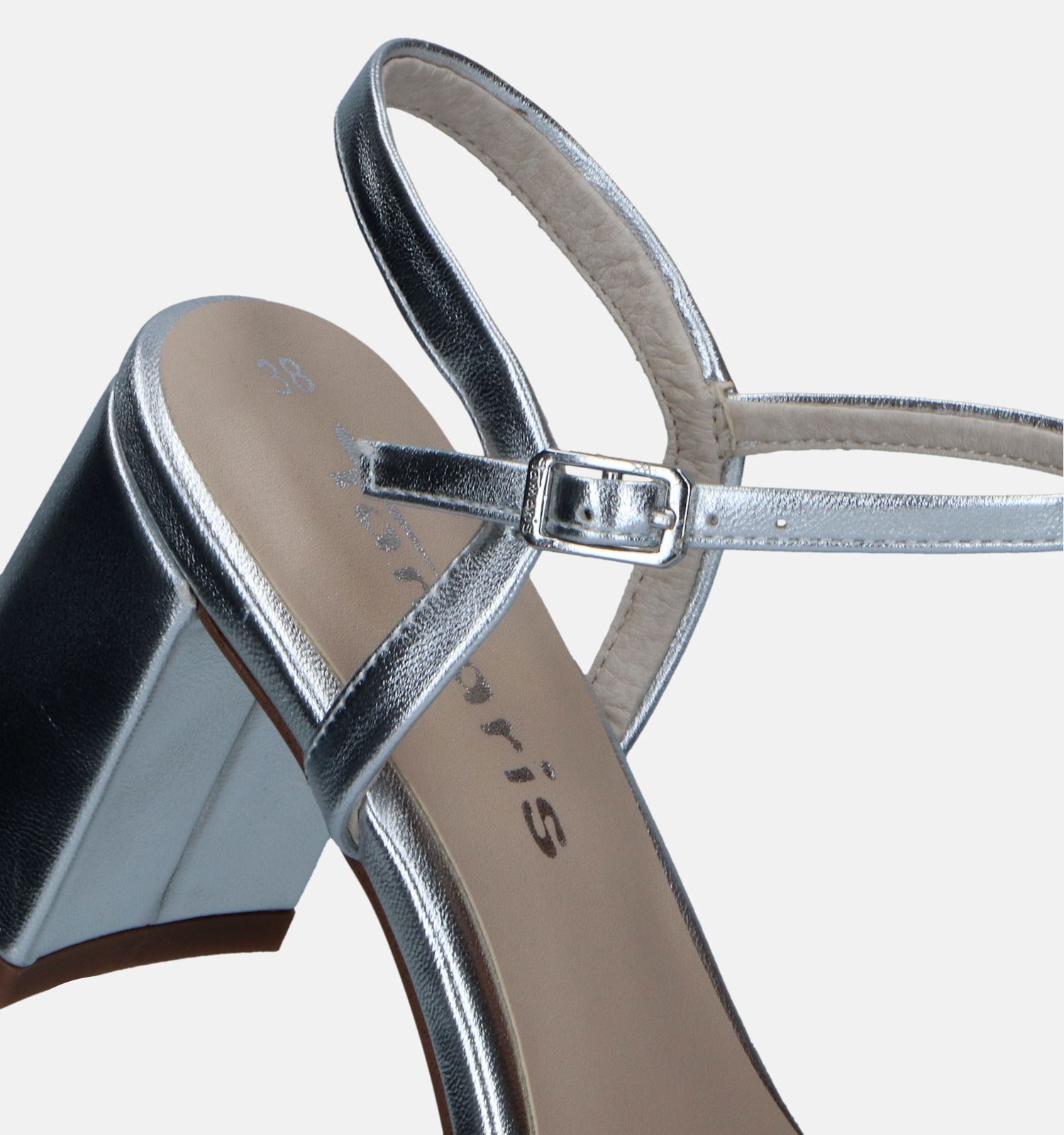 Tamaris Zilveren Sandalen Met Blokhak Dames Sandalen Online op TORFS.BE