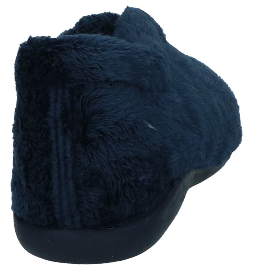 Donker Blauwe Pantoffels Via Limone in faux fur (223824)