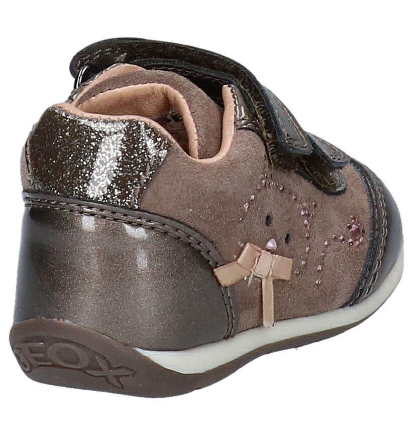 Geox Each Bronzen Velcroschoenen in daim (278282)