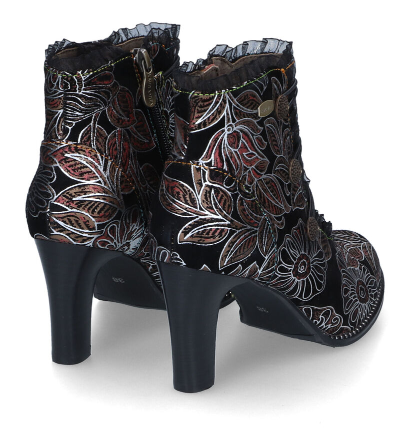 Laura Vita Alcbaneo Bottines à talons en Noir en textile (316692)