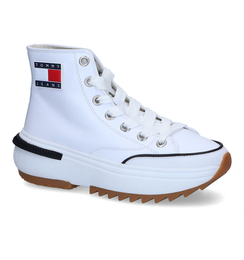 Tommy Hilfiger Mid Run Witte Sneakers in kunstleer (310706)