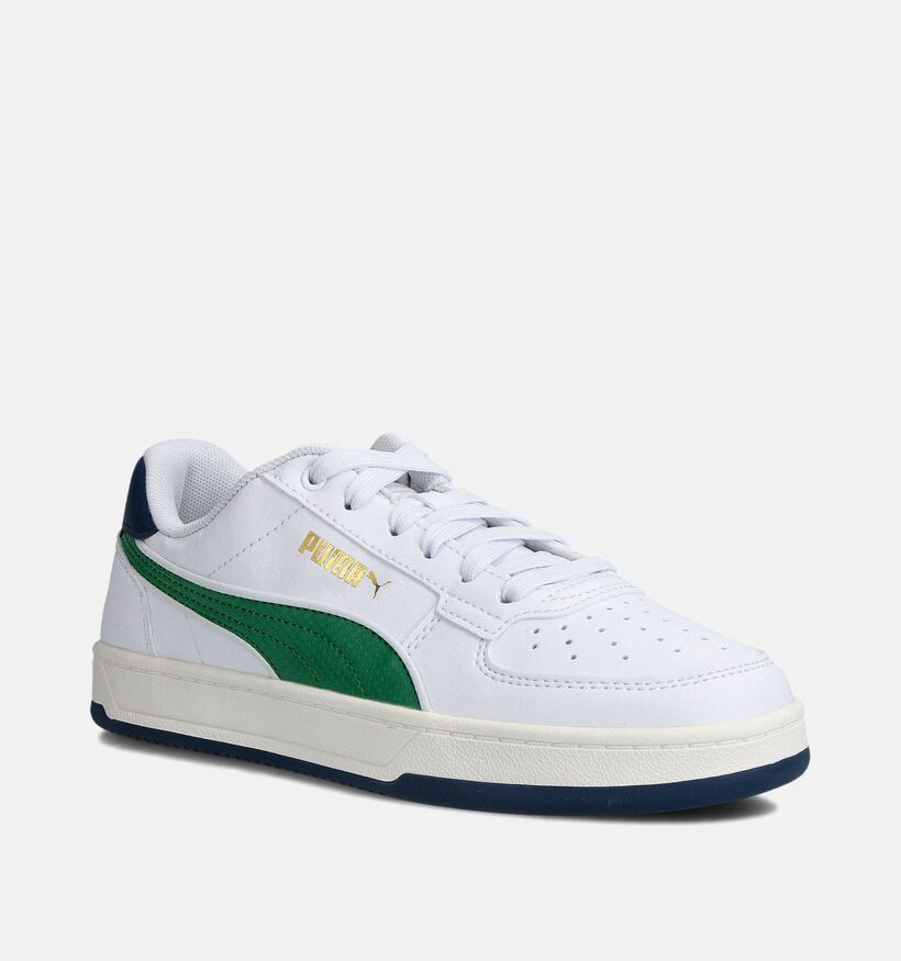 Puma Caven 2.0 Retro Baskets en Blanc/Vert pour filles, garçons (359195) - pour semelles orthopédiques