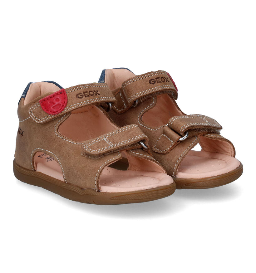 Geox Macchia Sandales en Bleu en cuir (311036)