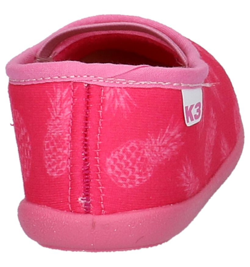 K3 Pantoufles fermées en Rose fuchsia en textile (221133)