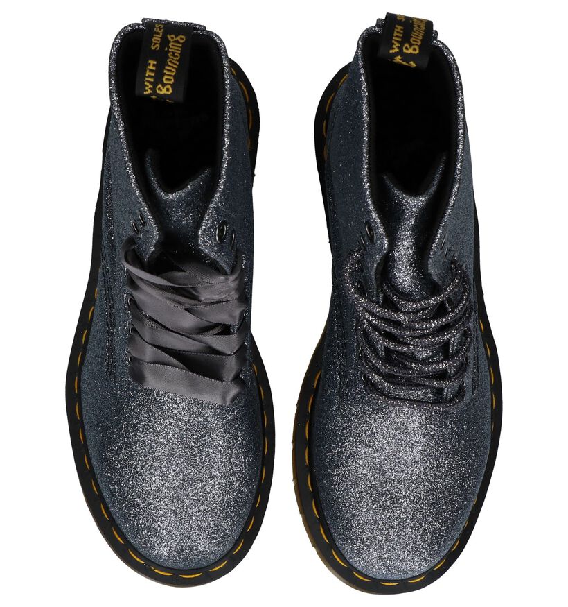 Zwarte Veterboots Dr. Martens Pascal Flame in stof (225432)