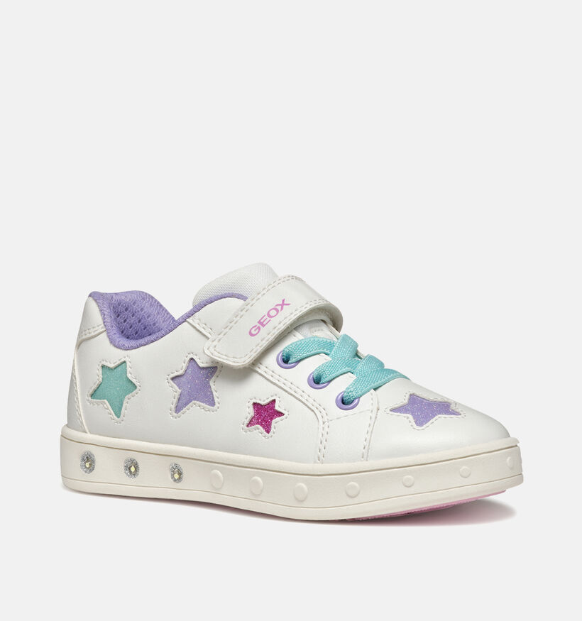 Geox Skylin Witte Sneakers met Sterren voor meisjes (351933) - geschikt voor steunzolen