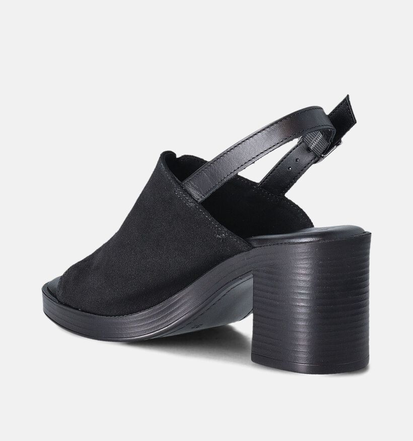 Tamaris Sandales avec talon carré en Noir pour femmes (354380)