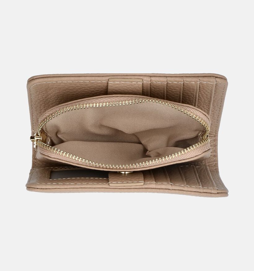 Crinkles Porte-monnaie zippé en Taupe pour femmes (358083)