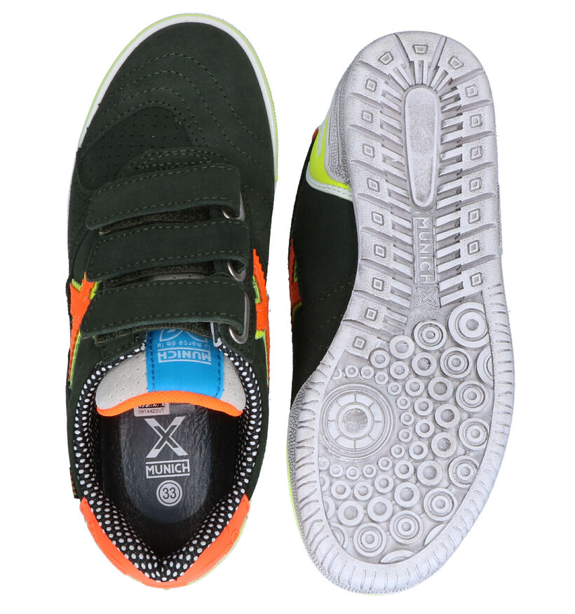 Munich Groene Velcroschoenen in kunstleer (289357)