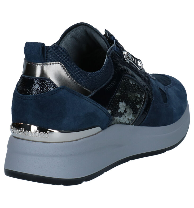 NeroGiardini Baskets casual en Bleu foncé en textile (296619)