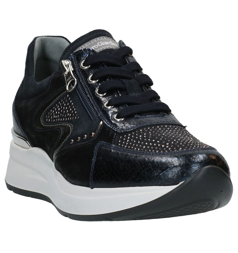 NeroGiardini Chaussures à lacets en Bleu foncé en cuir (278977)