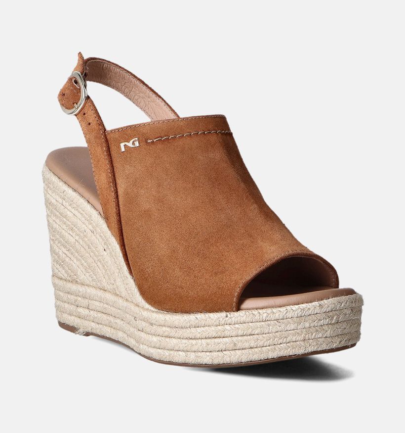 NeroGiardini Cognac Sandalen met sleehak voor dames (355962)