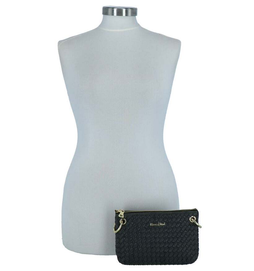 Kisses of Pearl Zwarte Crossbody Tas in kunstleer (261965)