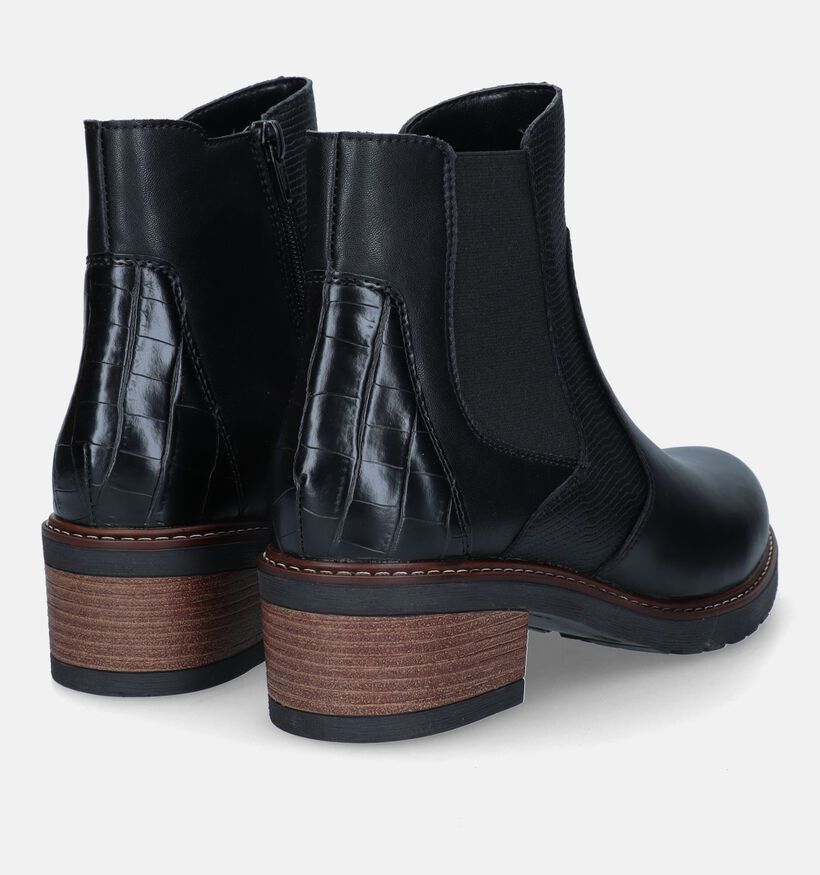 Remonte Bottillons avec talon carré en Noir pour femmes (331586)