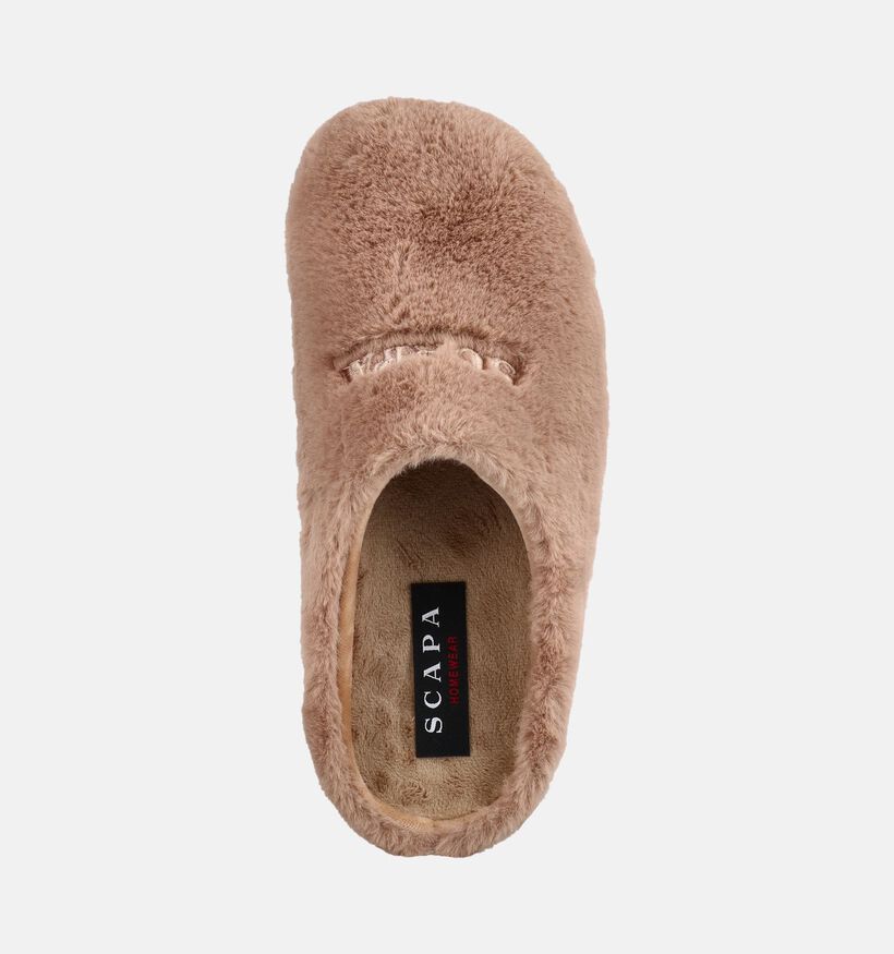 Scapa Taupe Pantoffels voor dames (380856) - geschikt voor steunzolen