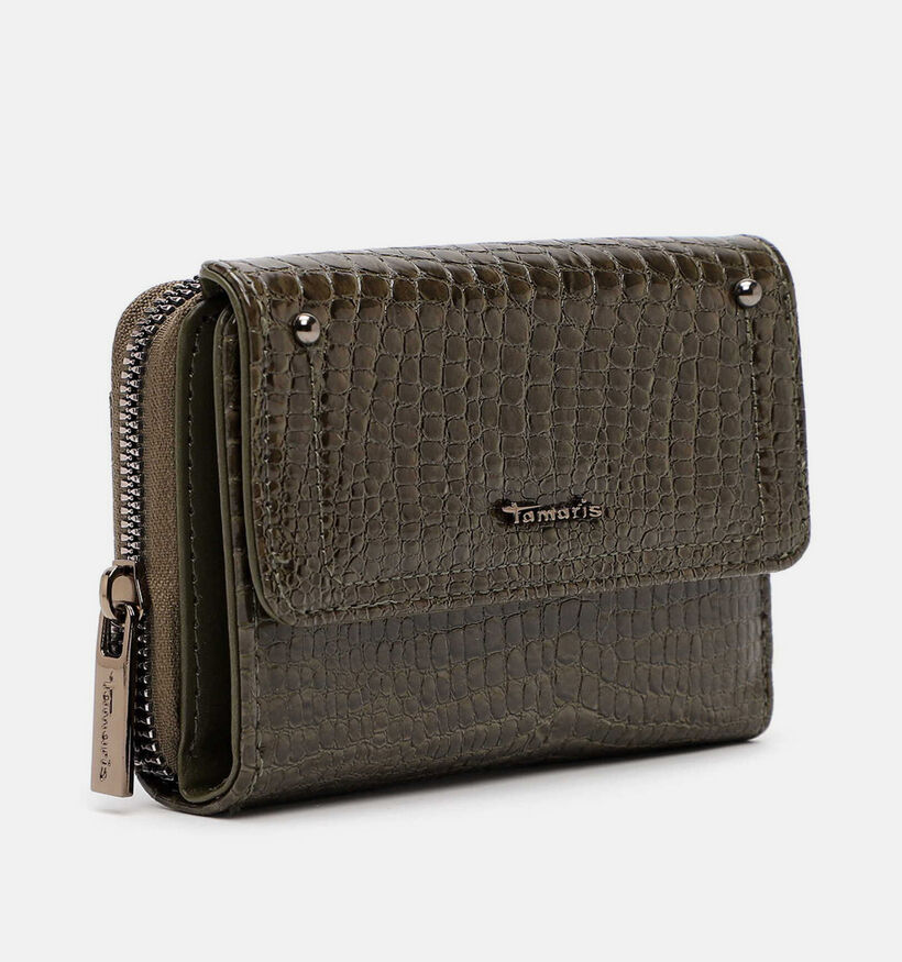 Tamaris Marina Snake Porte-monnaie zipp&eacute; en Vert fonc&eacute; pour femmes (378798)