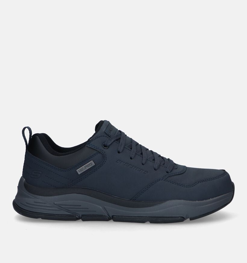 Skechers Benago Blauwe Veterschoenen voor heren (328078)