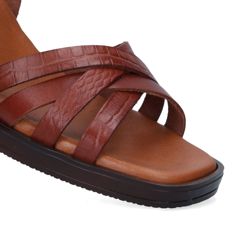 Signatur Cognac Sandalen Met Blokhak voor dames (319775)