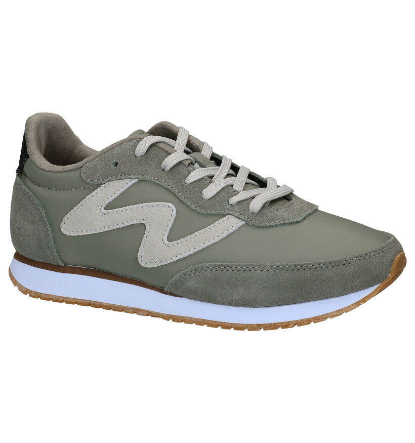 Woden Olivia Kaki Sneakers in stof (277425)