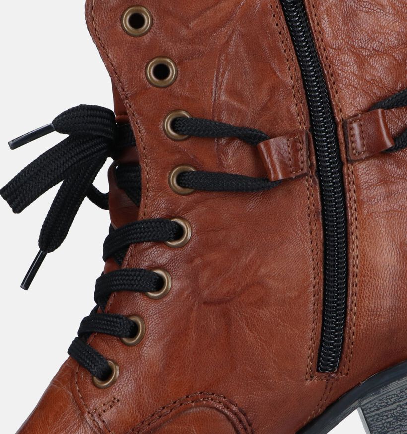 Rieker Cognac Bottines met veters voor dames (331614) - geschikt voor steunzolen