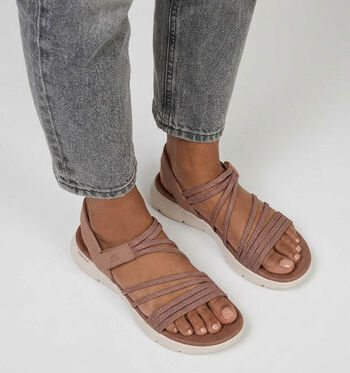 Skechers Go Walk Sandales Marron/Navy Textile
