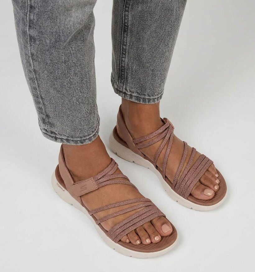 Skechers Go Walk Flex Sandal Emma Sandales en Marron pour femmes (371248)