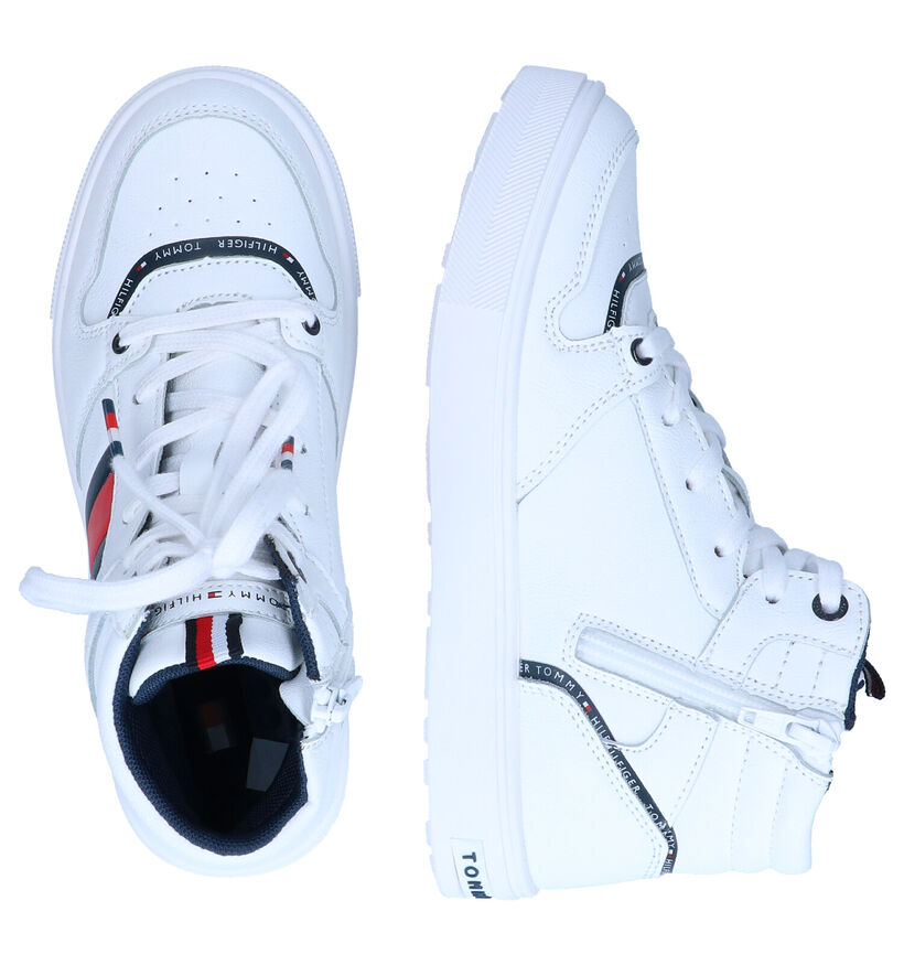 Tommy Hilfiger Witte Hoge Sneakers voor jongens (303891) - geschikt voor steunzolen
