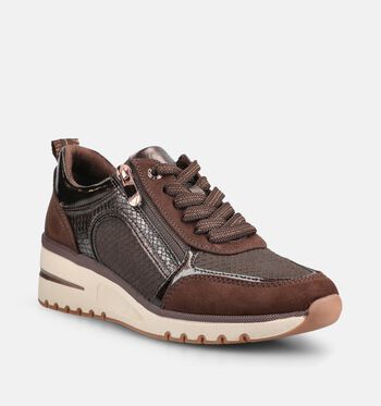 Marco Tozzi Low Chaussures plates Marron/Vert