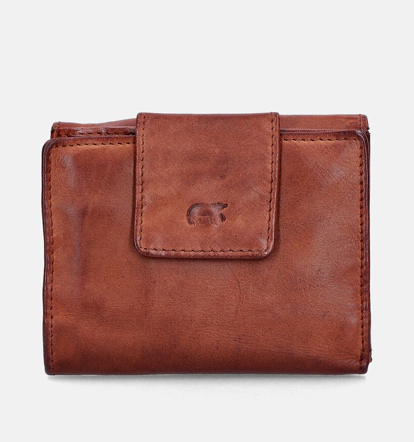 Bear Design Porte-monnaie à rabat en Cognac pour femmes (358867)