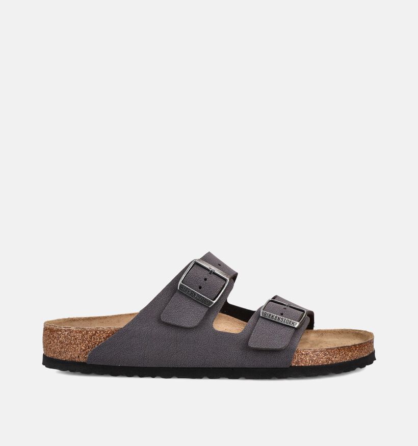 Birkenstock Arizona Nu-pieds en Gris fonc&eacute; pour hommes (382202)