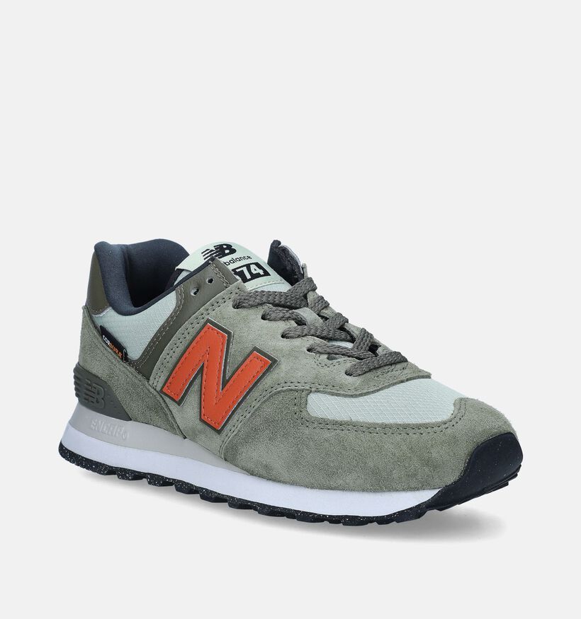 New Balance U 574 Baskets en Vert kaki pour femmes (349402) - pour semelles orthopédiques