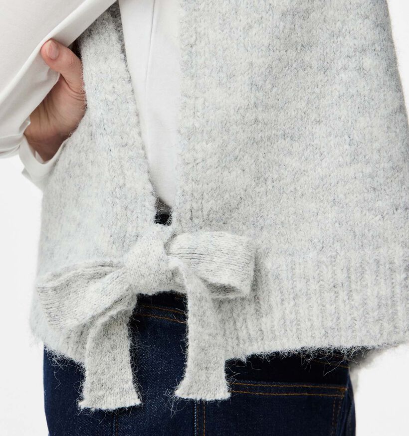 Pieces Jecca Poncho Pull en Gris pour femmes (362268)