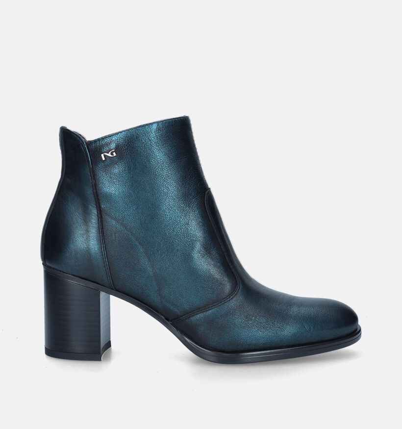 NeroGiardini Blauwe Enkellaarzen met blokhak voor dames (345624)