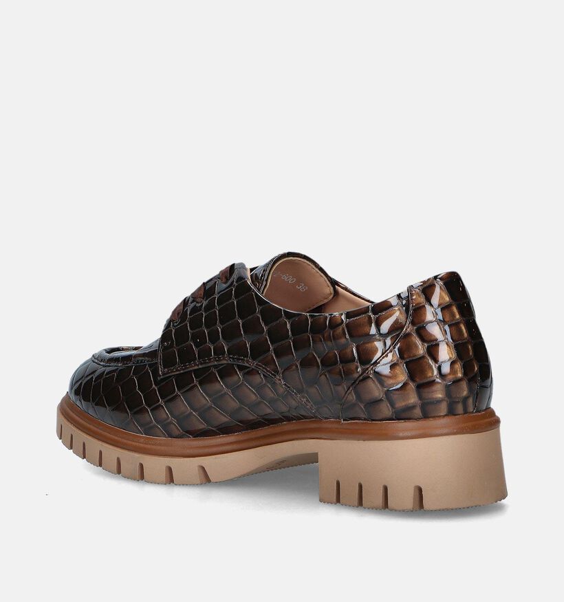 Regarde Le Ciel Brianna-01 Bruine Chunky veterschoenen voor dames (347272)