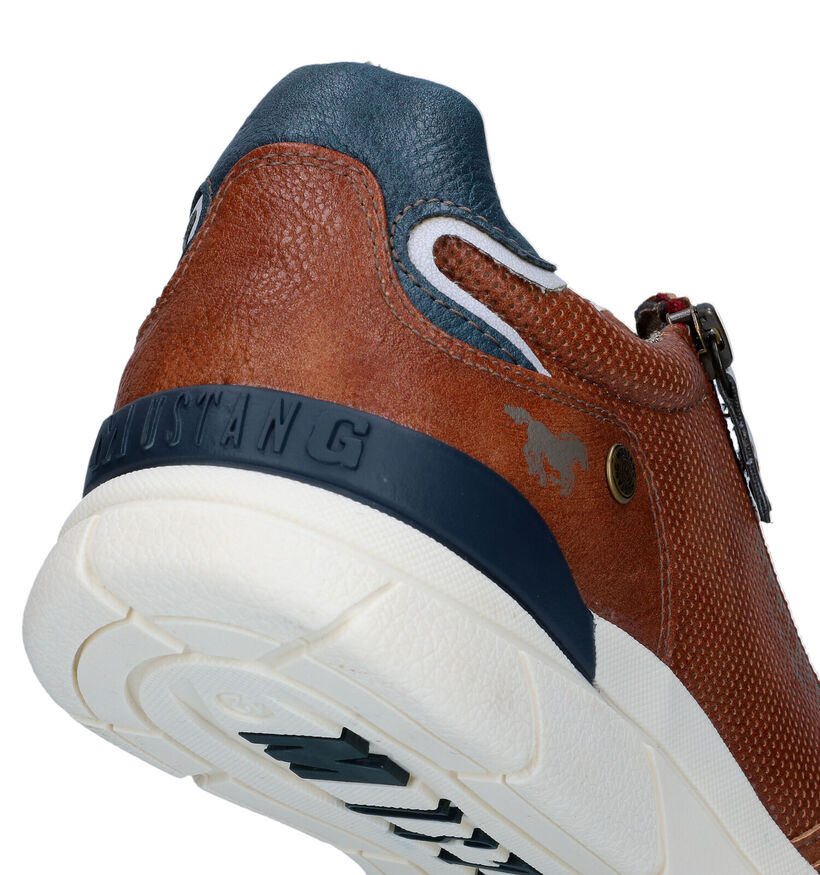 Mustang Cognac Veterschoenen voor heren (320132) - geschikt voor steunzolen