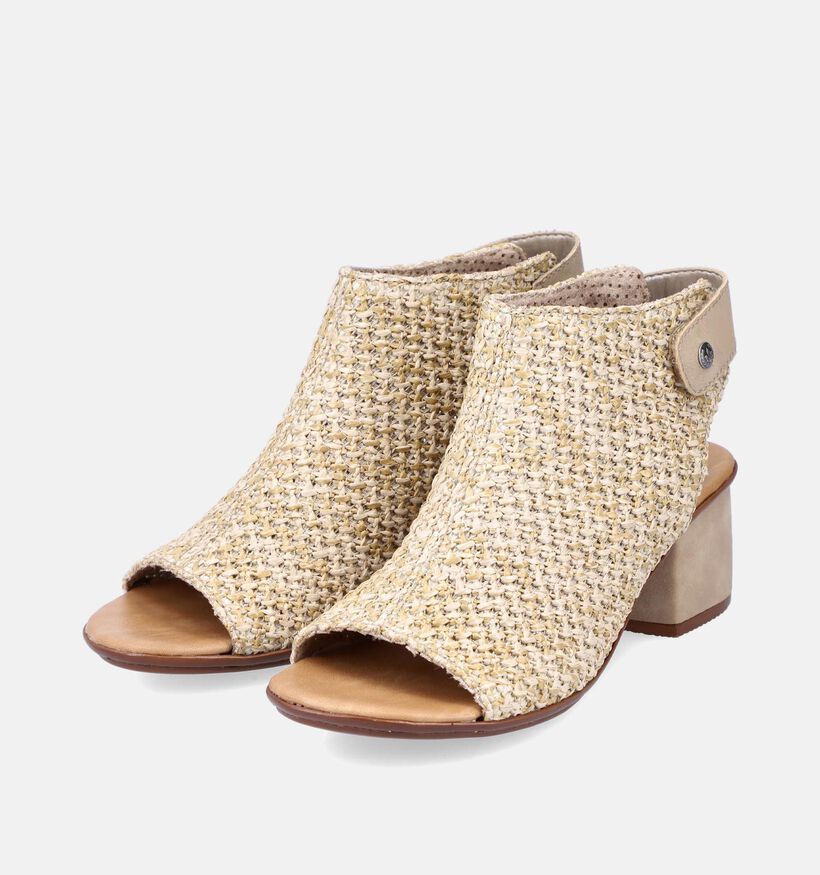 Rieker Sandales avec talon en Beige pour femmes (354955)