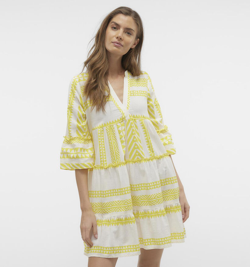 Vero Moda Dicthe Robe boho en Jaune pour femmes (337279)