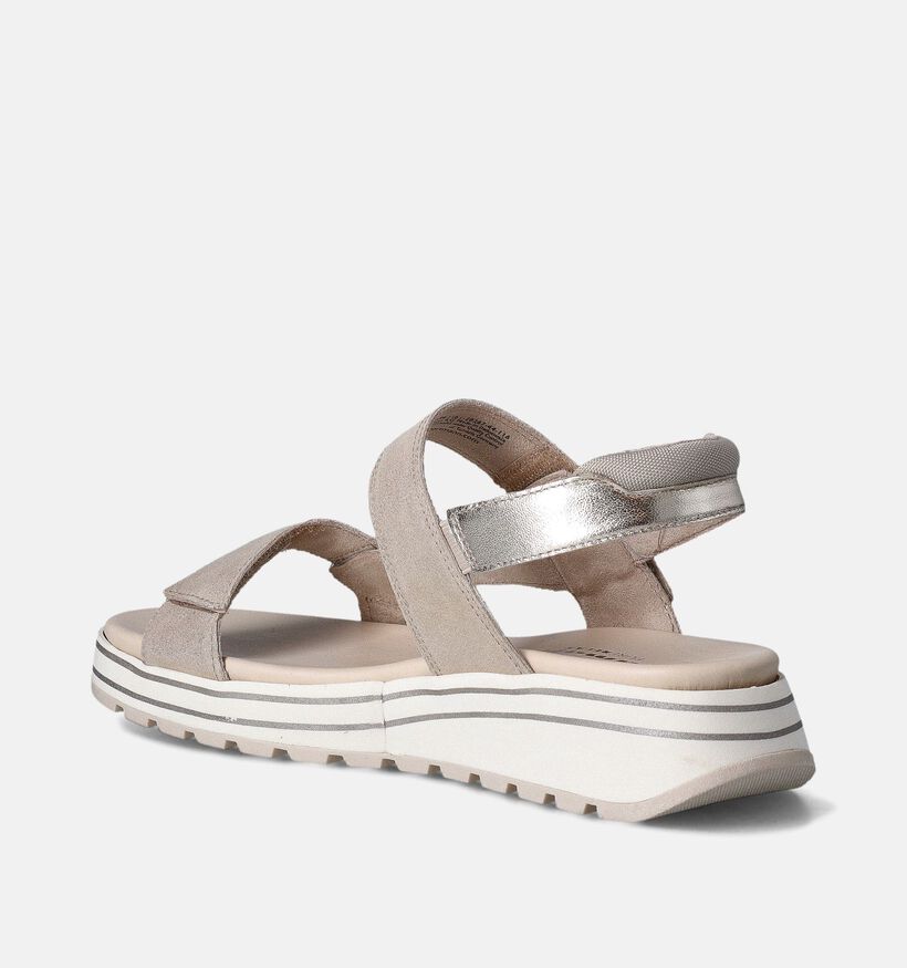 Tamaris Sandales avec talon compensé en Or pour femmes (354422)