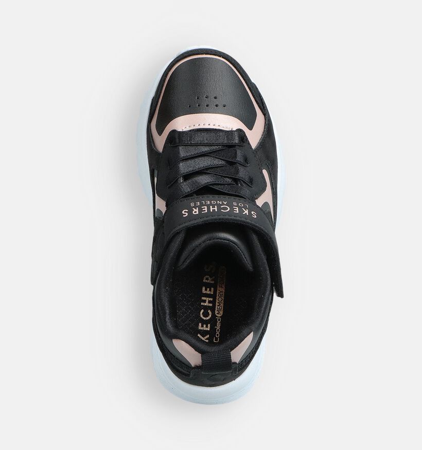 Skechers Uno Lite Metallic Burst Zwarte sneakers voor meisjes (366433)