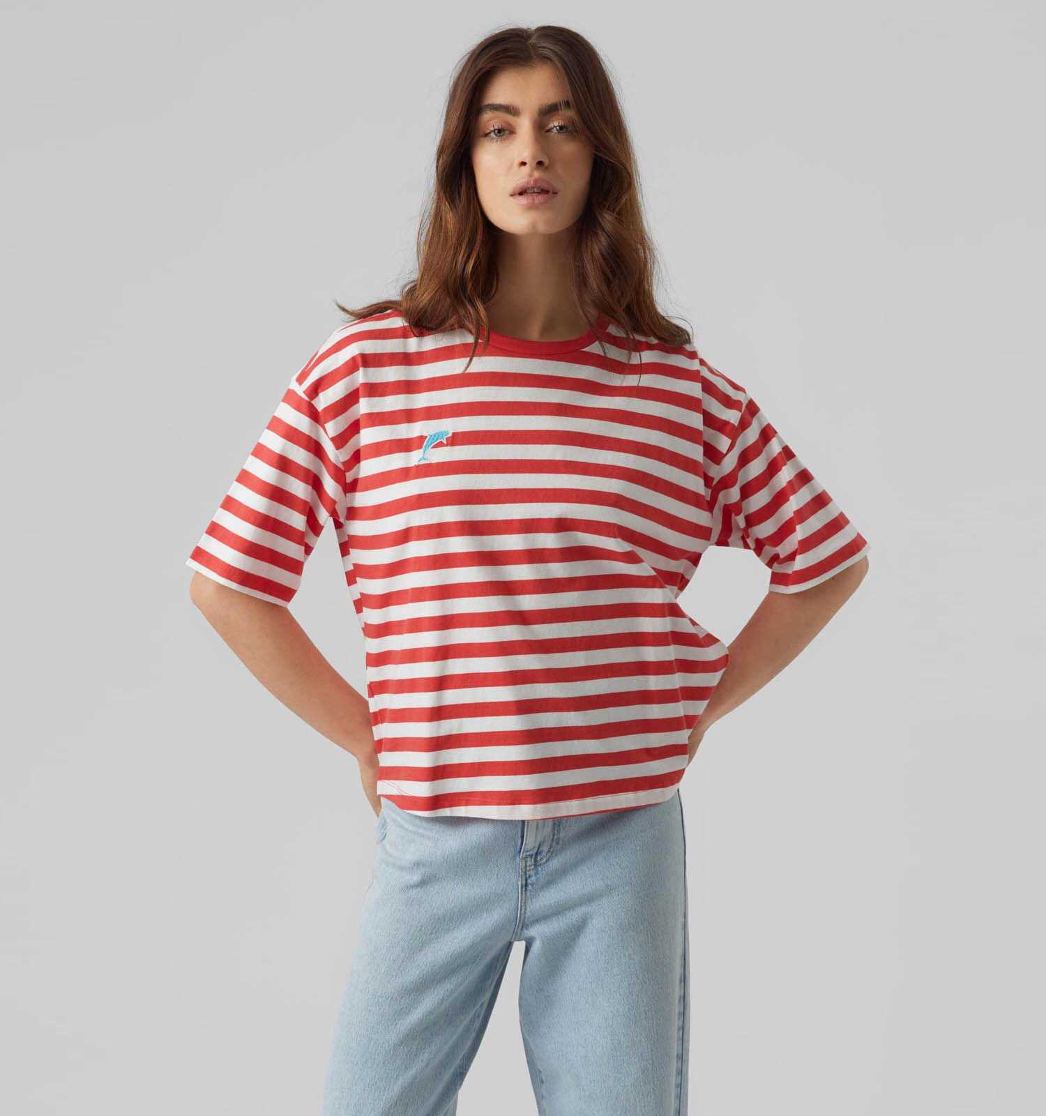 Rood gestreept shirt dames online