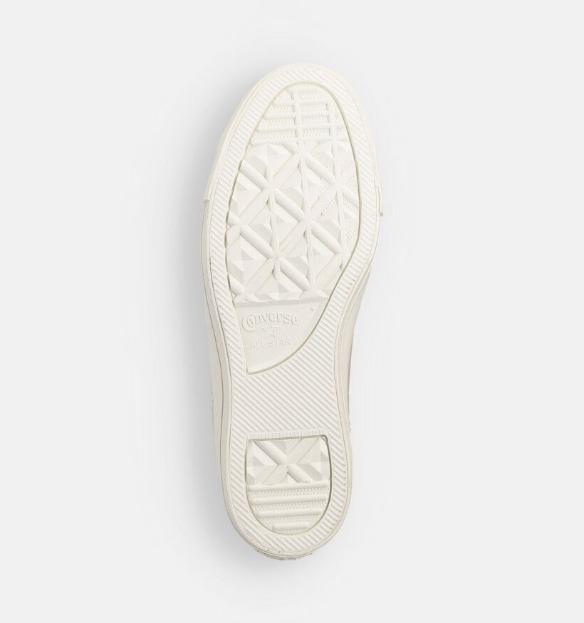 Converse Chuck Taylor All Star Leather Baskets montantes en Ecru pour femmes (359971) - pour semelles orthopédiques