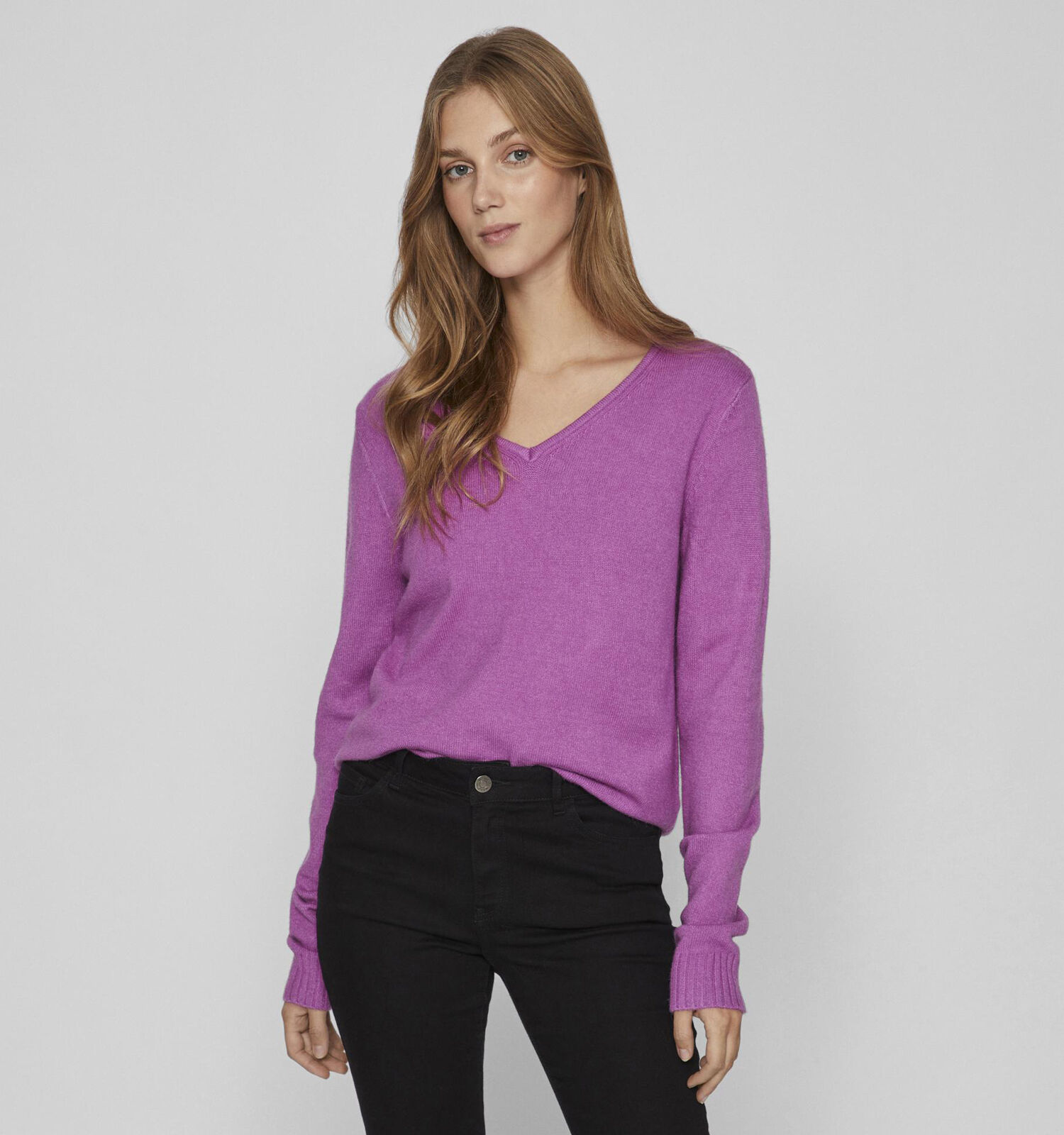 Paarse trui shop v hals