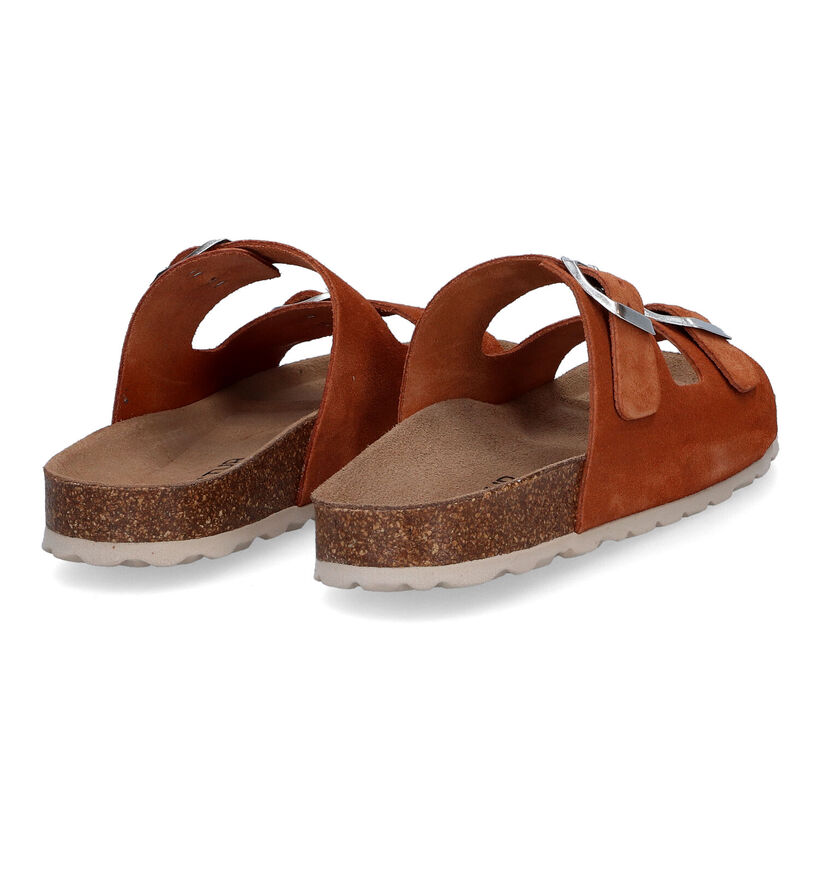 Signatur Cognac Slippers in daim (306240)