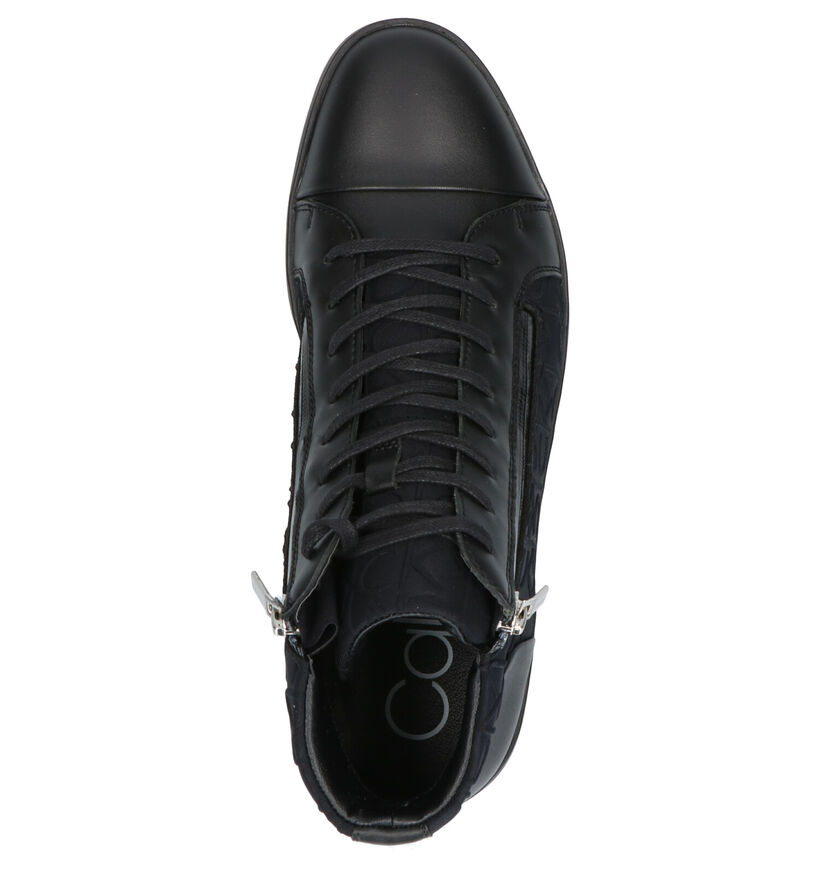 Calvin Klein Baskets hautes en Noir en cuir (255780)