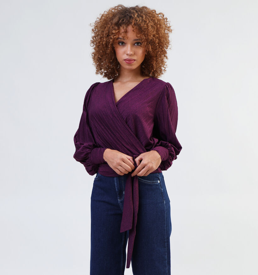 Vila Luxi Plissé Wrap Bordeaux Blouse voor dames (332524)