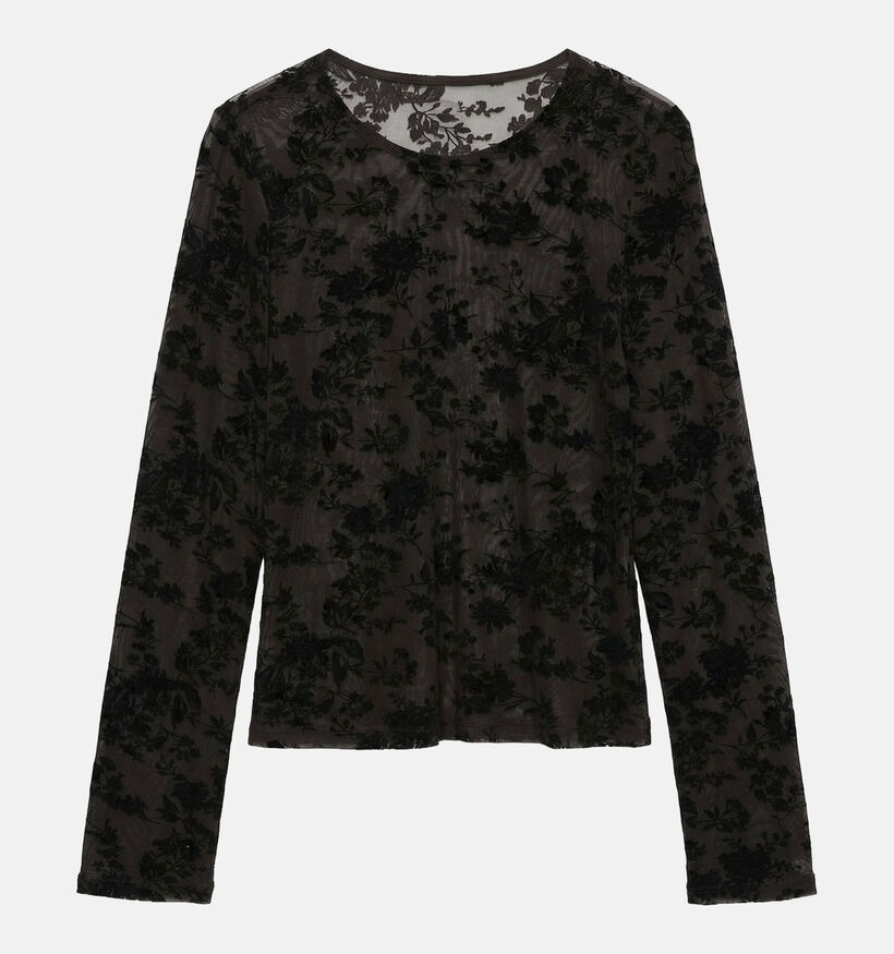 Vero Moda Flora Donkerbruine Mesh Top voor dames (381930)
