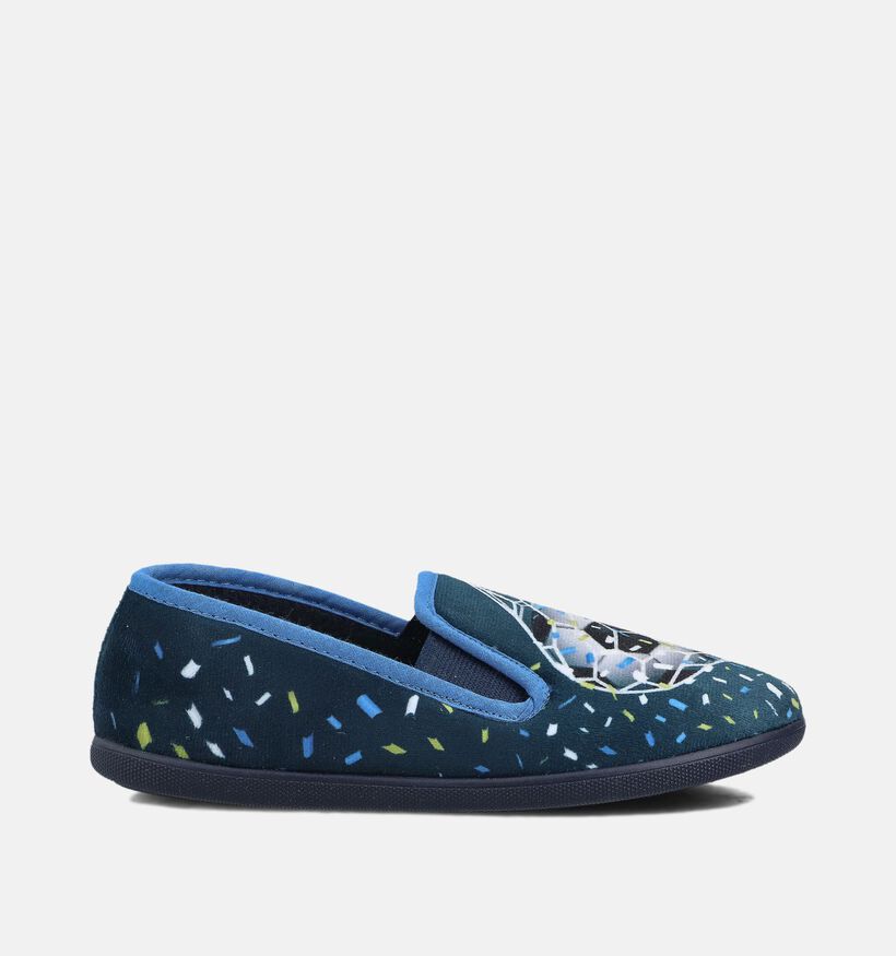 Milo & Mila Soccer Pantoufles en Bleu foncé pour filles, garçons (364934) - pour semelles orthopédiques