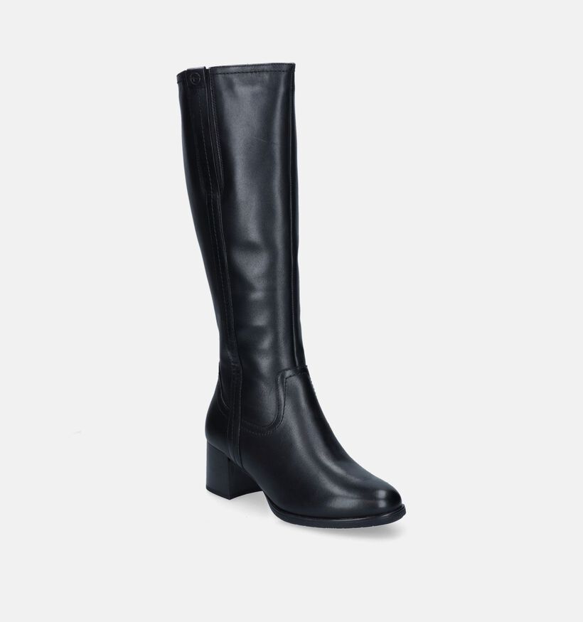Tamaris Comfort Zwarte Lange laarzen met blokhak voor dames (344522) - geschikt voor steunzolen